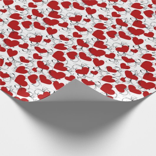 Rood kunstpatroon Valentijnsdag omslagpapier Cadeaupapier (Hoek)
