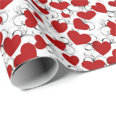 Rood kunstpatroon Valentijnsdag omslagpapier Cadeaupapier (Rol Hoek)