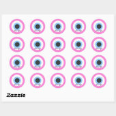 rood kwaadaardig oog || aanpasbaar ronde sticker (Vel)