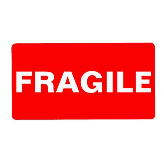 Rood Kwetsbaar Verzendlabel (Voorkant)