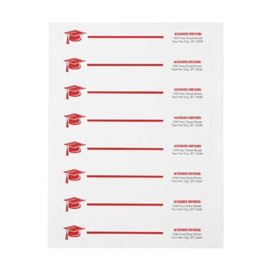Rood label Afstuderen rood Pet (Vel)