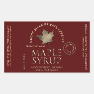 Rood Label Artisan Maple Syrup Batch Datum Goud Bl