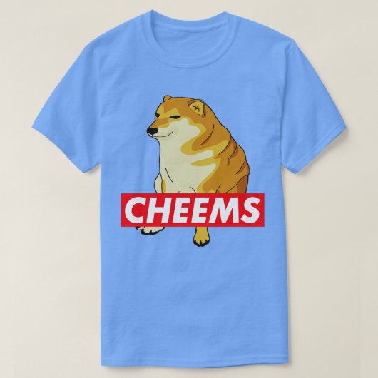 Rood label voor Cheems T-shirt (Design voorkant)