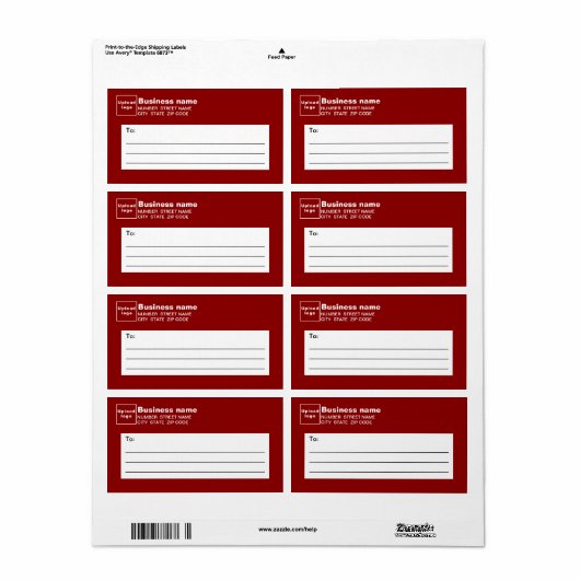 Rood label voor zakelijke verzending (Full Sheet)