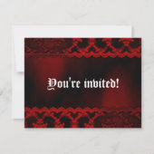 Rood Lace Vampire Gothic Wedding Invites Kaart (Voorkant)