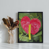 Rood Laceleaf Bloom Floral Perfect Poster