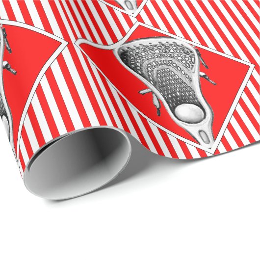 Rood Lacrosse-sportpapier voor cadeautjes Cadeaupapier (Rol Hoek)