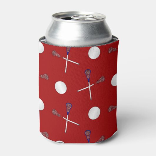 Rood lacrossepatroon blikjeskoeler (Blikje Voorkant)