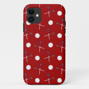 Rood lacrossepatroon iPhone 11 hoesje