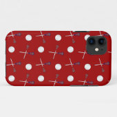 Rood lacrossepatroon Case-Mate iPhone case (Achterkant (horizontaal))