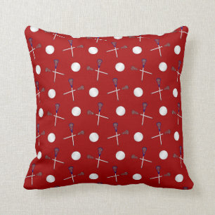Rood lacrossepatroon kussen