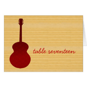 Rood land Guitar Table Number Kaart