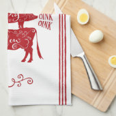 Rood  landhuis Gestapeld Boerderij Theedoek (Quarter Fold)