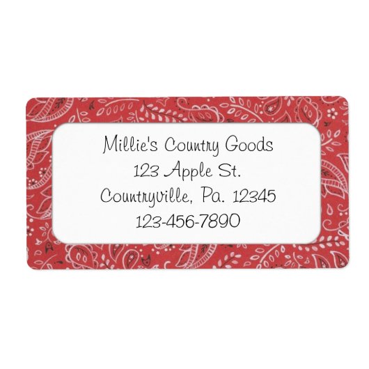 Rood landlabel etiket (Voorkant)