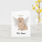 Rood Lang Gegeven Dachshund Sympathie Memorial Kaart (Gele Bloem)