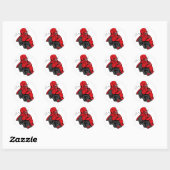 Rood lantaarnkorps - Rage Leaning 1 Ronde Sticker (Vel)