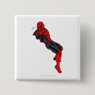 Rood lantaarnkorps - Rage Leaning 1 Vierkante Button 5,1 Cm