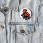 Rood lantaarnkorps - Rage Leaning 2 Ronde Button 5,7 Cm (In situ)