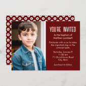 Rood Latter-day Saint Child Foto Doop Kaart (Voorkant / Achterkant)