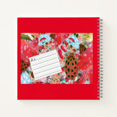 Rood Laybug ABC Lettering Werkblad Notitieboek (Achterkant)