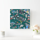 Rood LED-lampje met printkaart Vierkante Klok (Huis)