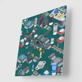 Rood LED-lampje met printkaart Vierkante Klok (Hoek)