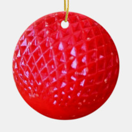 Rood led-lampje voor kerstmis keramisch ornament