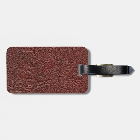 Rood leder bagagelabel (Achterkant horizontaal)