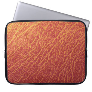 Rood leder in rackvorm laptop sleeve