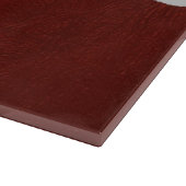 Rood leder, lederen achtergrond, Jouw naam Snijplank (Hoek)