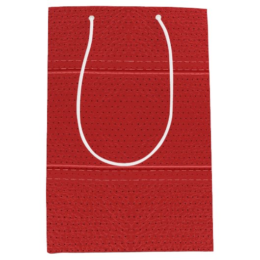 Rood leder met pootkraag medium cadeauzakje (Voorkant)