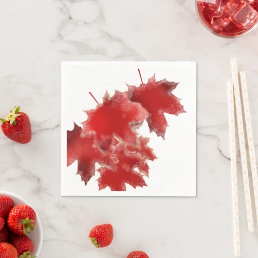 Rood leder met sneeuwpapieren servetten (Insitu)