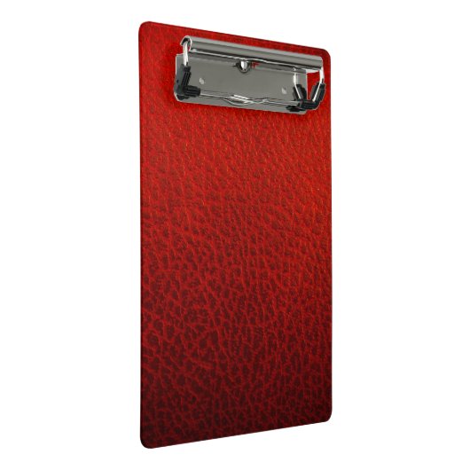 Rood leder mini klembord (Schuin)
