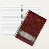 Rood leder monogram notitieboek (Binnen)