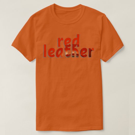 rood leder t-shirt (Design voorkant)