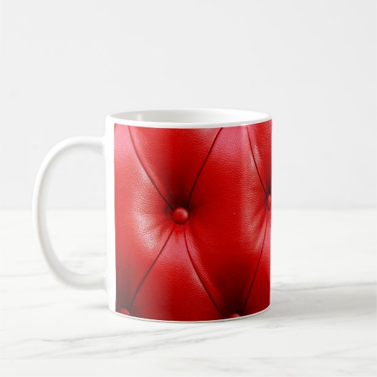 Rood leder textuur koffiemok (Links)