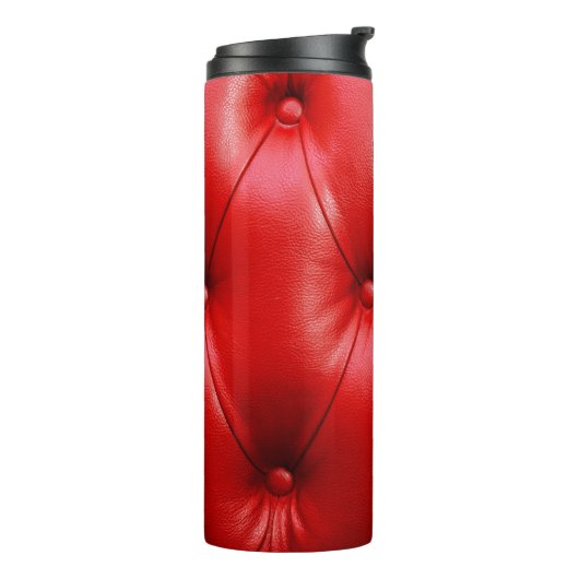 Rood leder textuur thermosbeker (Gedraaid links)