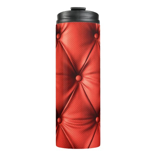 Rood leder, textuur thermosbeker (Voorkant)