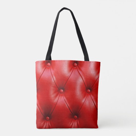 Rood leder textuur tote bag (Achterkant)