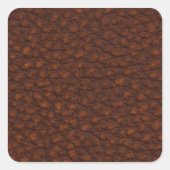 Rood leder vierkante sticker (Voorkant)