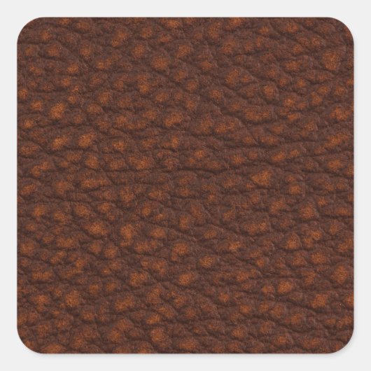 Rood leder vierkante sticker (Voorkant)