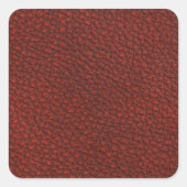 Rood leder vierkante sticker (Voorkant)