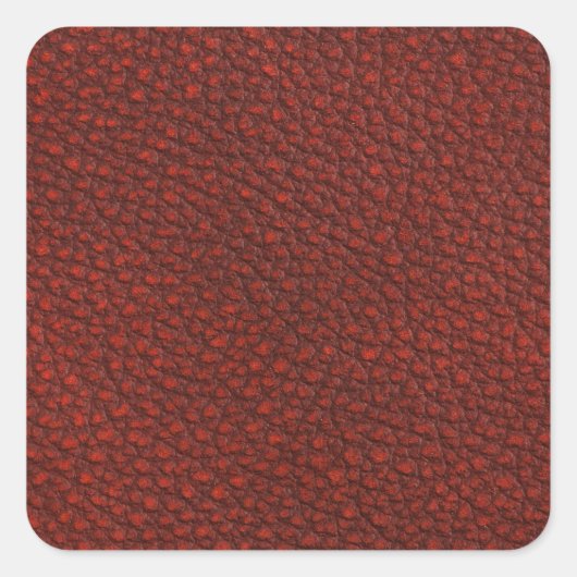 Rood leder vierkante sticker (Voorkant)