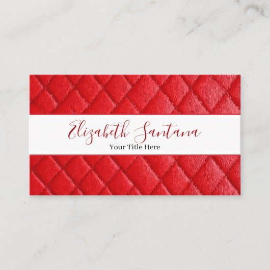 Rood leder visitekaartje (Voorkant)