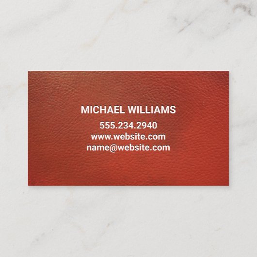 Rood leder visitekaartje (Achterkant)