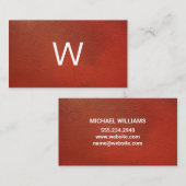 Rood leder visitekaartje (Voorkant / Achterkant)