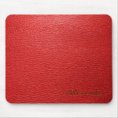 Rood lederen patroon look- Custom Monogram Muismat (Voorkant)