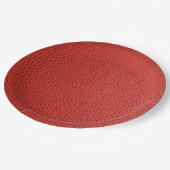 Rood lederen textiel papieren bordje (Gekanteld)