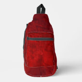 Rood lederen textiel sling bag (Voorkant)