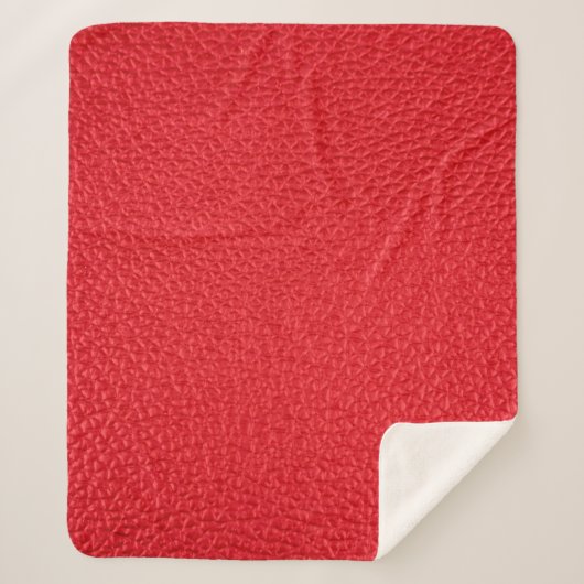 Rood lederen textuur sherpa deken (Voorkant)